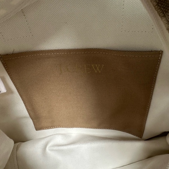 J.Crew Beige & Ivory Canvas Structured Tote With Tassels 🥰 - Picture 8 of 16